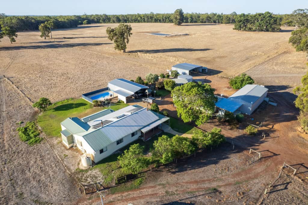Catterick Farm homestead viewed from the air